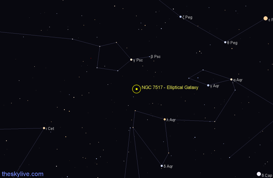 Finder chart NGC 7517 - Elliptical Galaxy in Pisces star