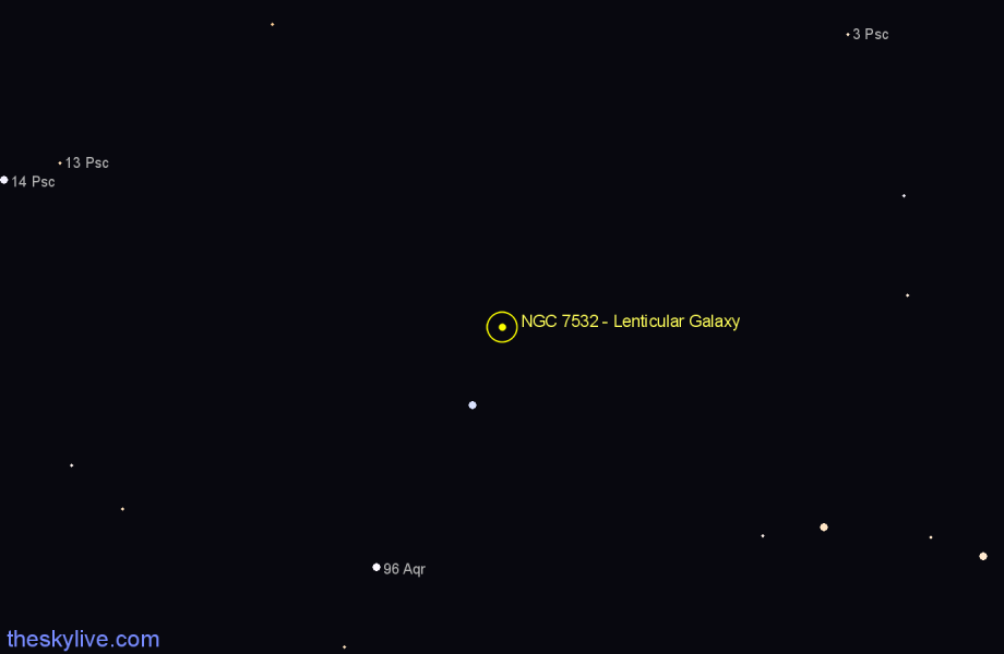 Finder chart NGC 7532 - Lenticular Galaxy in Pisces star