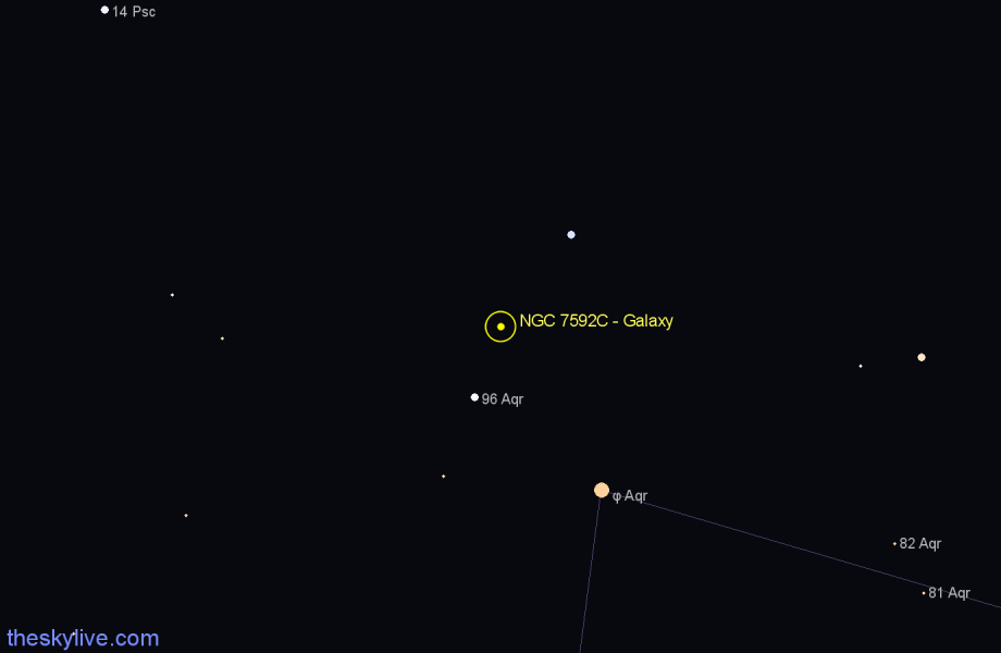 Finder chart NGC 7592C - Galaxy in Aquarius star