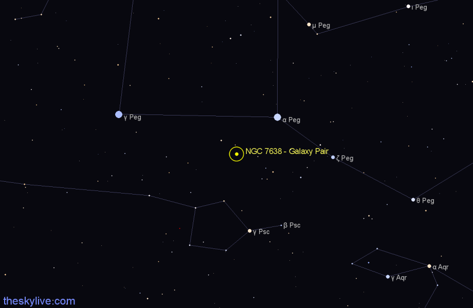 Finder chart NGC 7638 - Galaxy Pair in Pegasus star