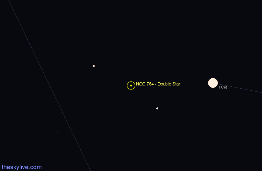 Finder chart NGC 764 - Double Star in Cetus star