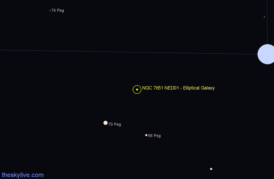 Finder chart NGC 7651 NED01 - Elliptical Galaxy in Pegasus star