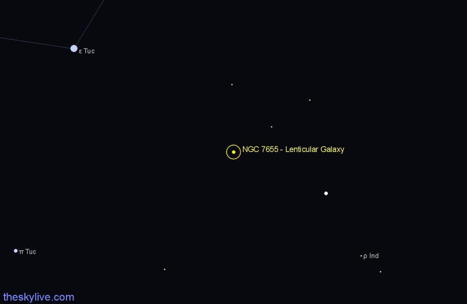 Finder chart NGC 7655 - Lenticular Galaxy in Tucana star