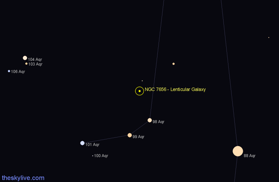 Finder chart NGC 7656 - Lenticular Galaxy in Aquarius star