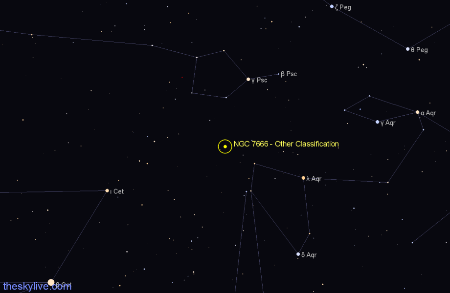 Finder chart NGC 7666 - Other Classification in Aquarius star