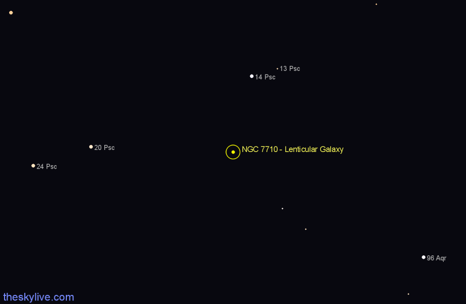 Finder chart NGC 7710 - Lenticular Galaxy in Pisces star