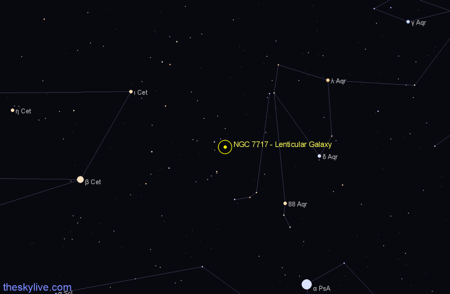 Finder chart NGC 7717 - Lenticular Galaxy in Aquarius star