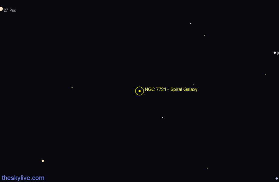 Finder chart NGC 7721 - Spiral Galaxy in Aquarius star
