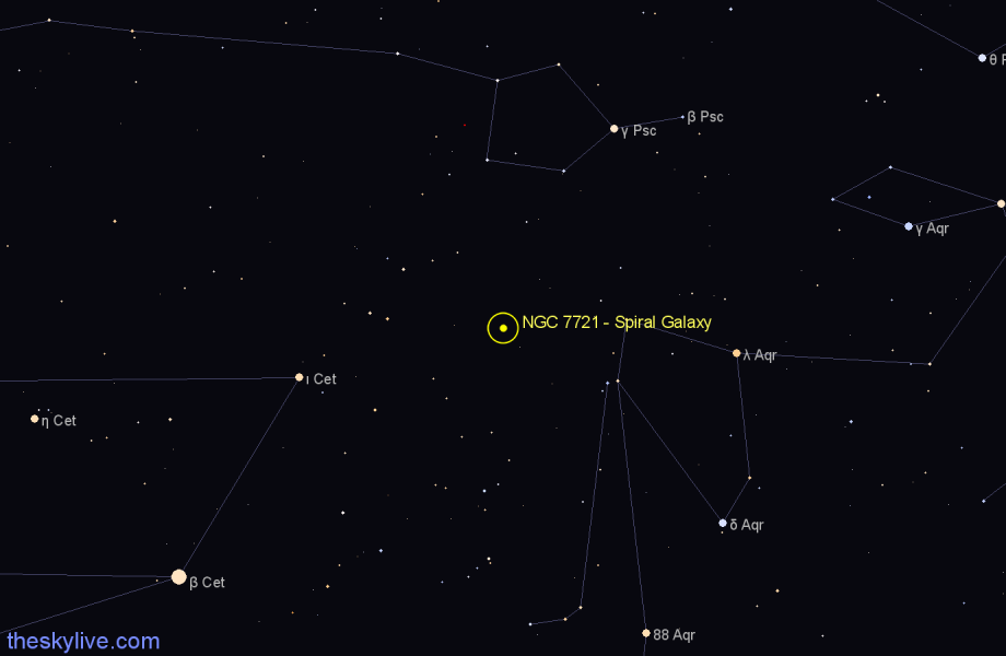 Finder chart NGC 7721 - Spiral Galaxy in Aquarius star