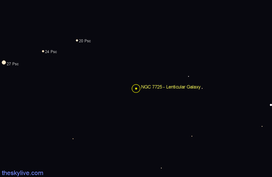 Finder chart NGC 7725 - Lenticular Galaxy in Aquarius star