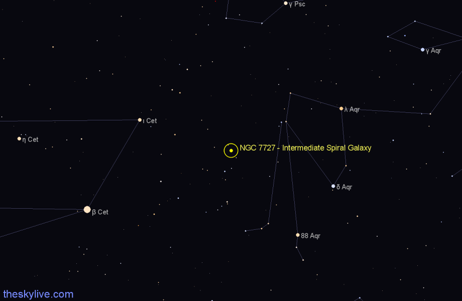 Finder chart NGC 7727 - Intermediate Spiral Galaxy in Aquarius star