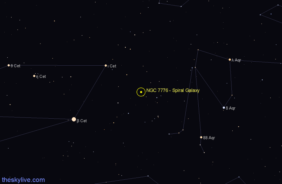 Finder chart NGC 7776 - Spiral Galaxy in Aquarius star