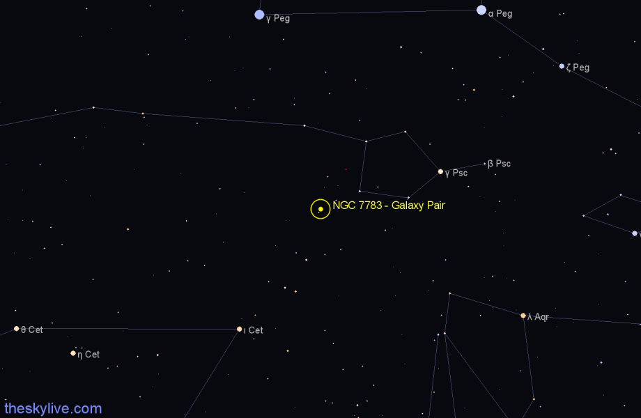Finder chart NGC 7783 - Galaxy Pair in Pisces star