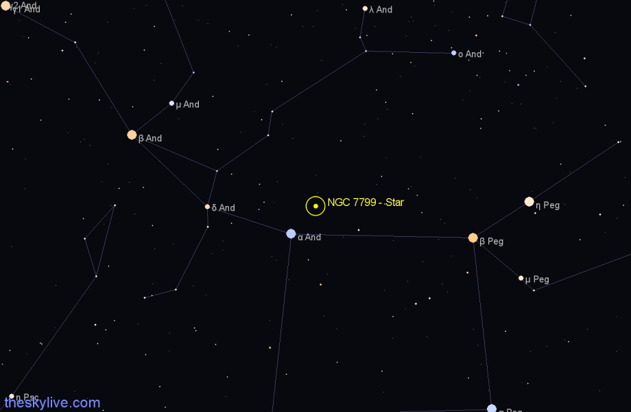 Finder chart NGC 7799 - Star in Pegasus star