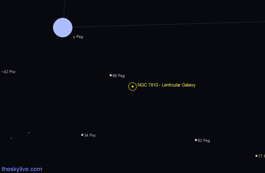 Finder chart NGC 7810 - Lenticular Galaxy in Pegasus star