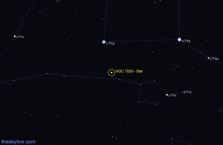 Finder chart NGC 7830 - Star in Pisces star