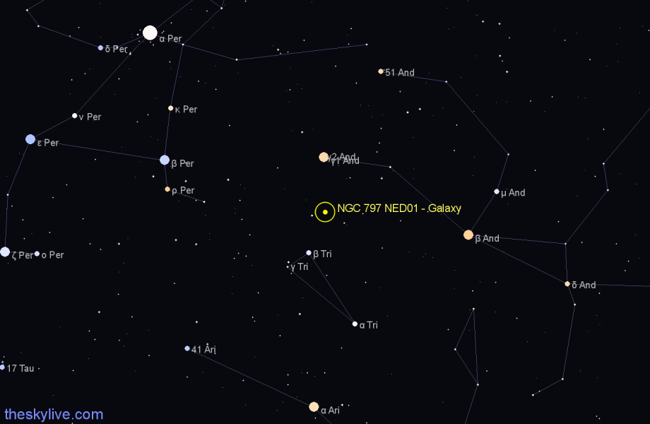 Finder chart NGC 797 NED01 - Galaxy in Andromeda star