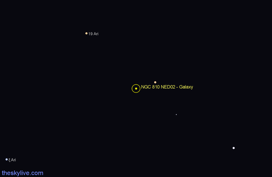 Finder chart NGC 810 NED02 - Galaxy in Aries star