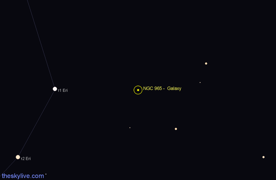 Finder chart NGC 965 -  Galaxy in Cetus star