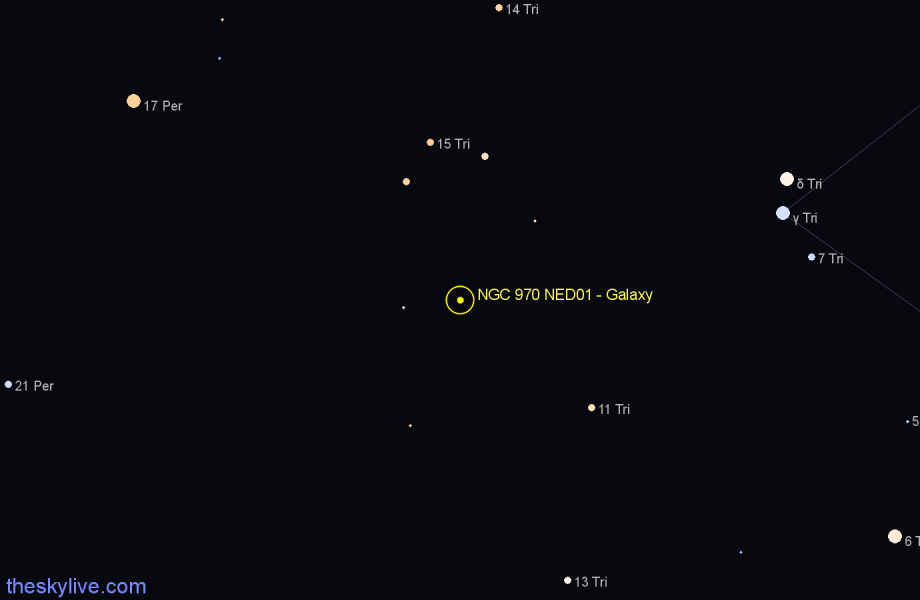 Finder chart NGC 970 NED01 - Galaxy in Triangulum star