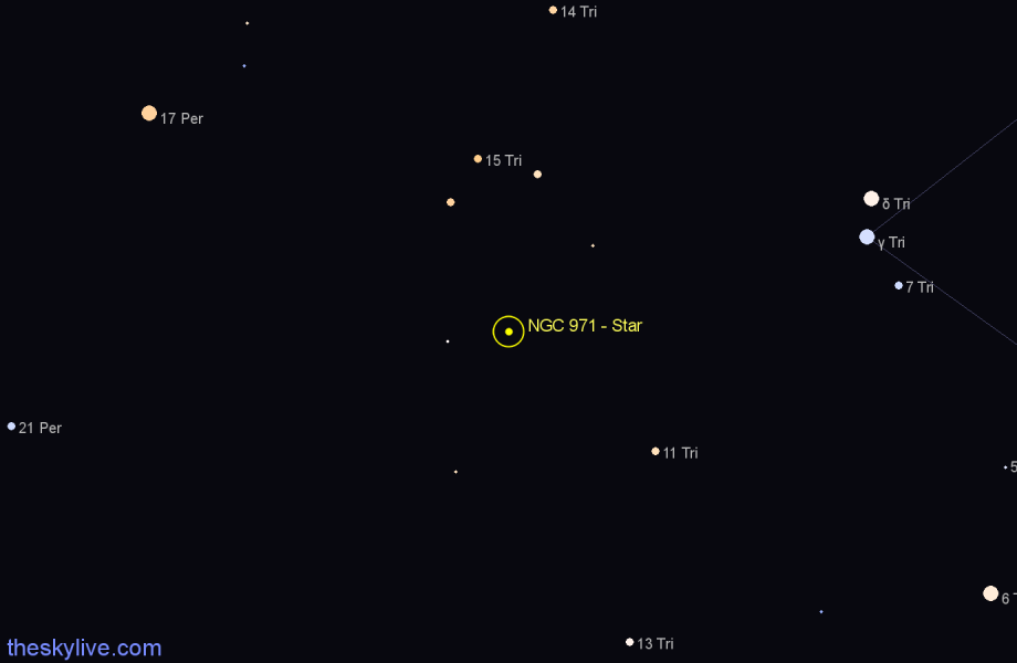 Finder chart NGC 971 - Star in Triangulum star
