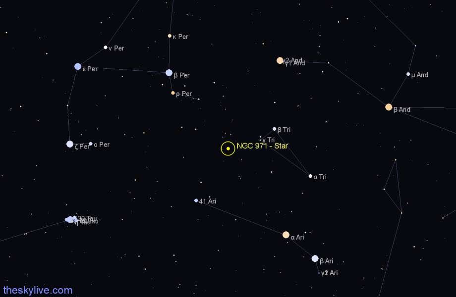 Finder chart NGC 971 - Star in Triangulum star