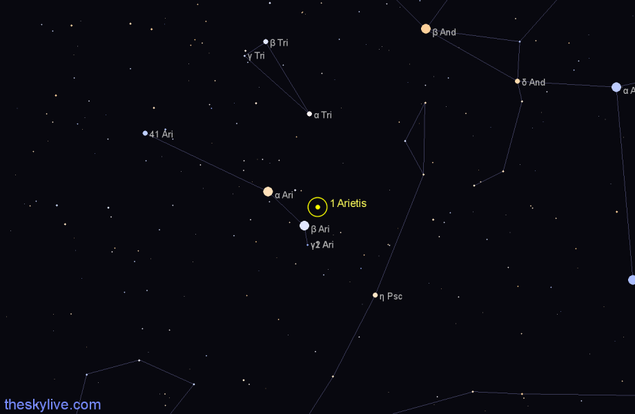 Finder chart 1 Arietis star