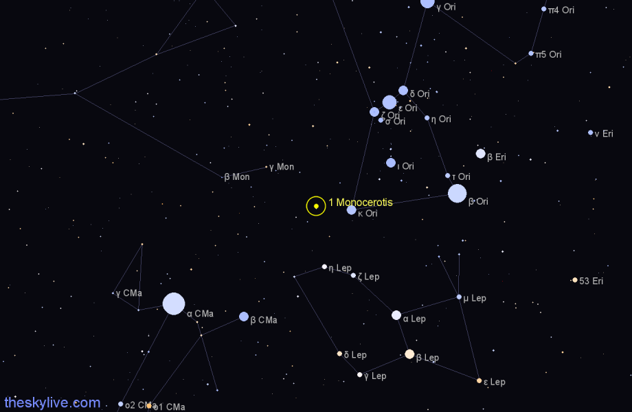 Finder chart 1 Monocerotis star
