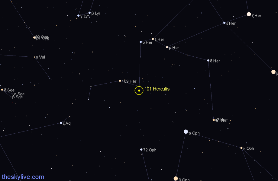 Finder chart 101 Herculis star
