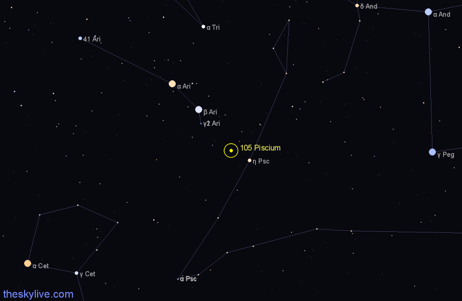 Finder chart 105 Piscium star