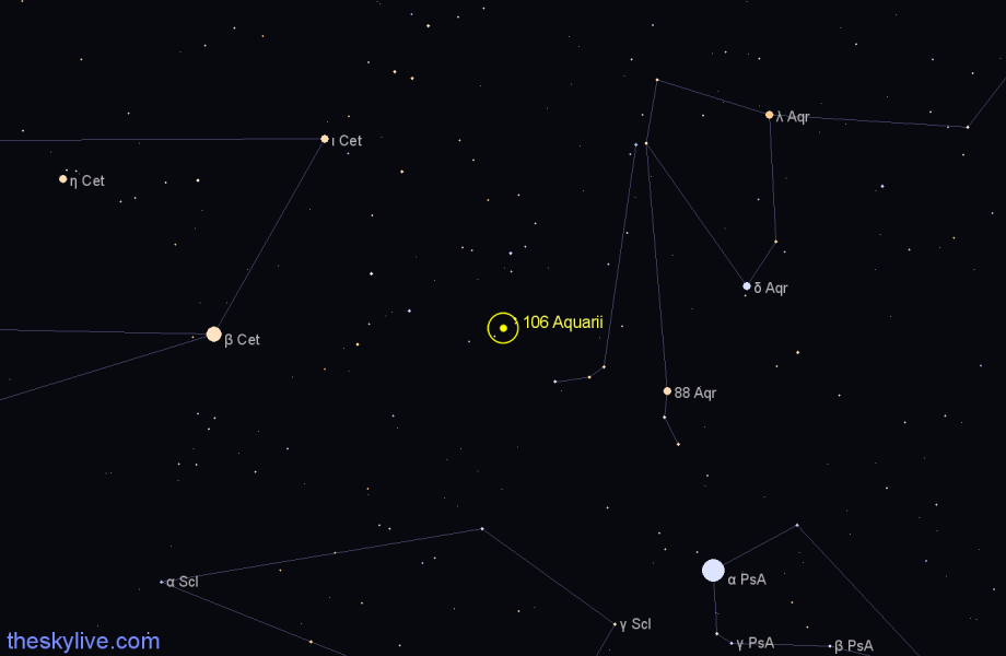 Finder chart 106 Aquarii star