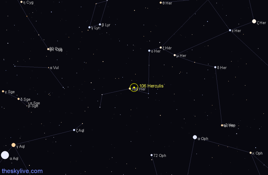 Finder chart 106 Herculis star