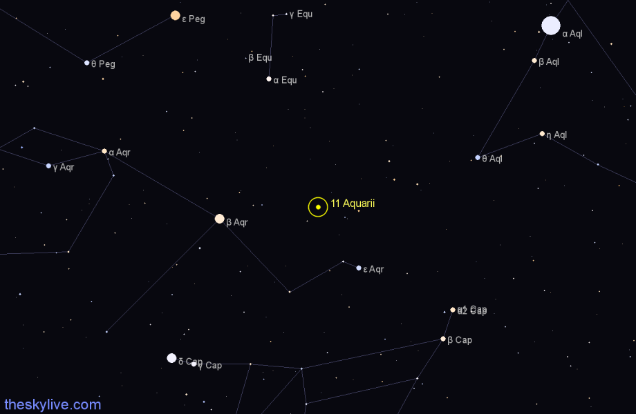 Finder chart 11 Aquarii star