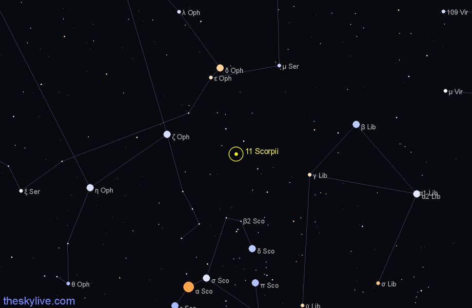 Finder chart 11 Scorpii star