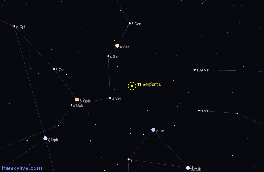 Finder chart 11 Serpentis star