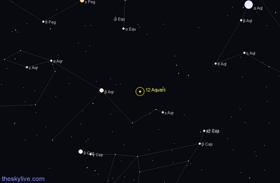 Finder chart 12 Aquarii star