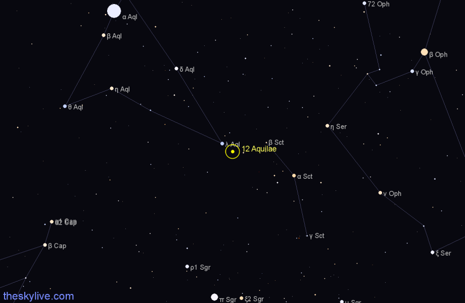 Finder chart 12 Aquilae star