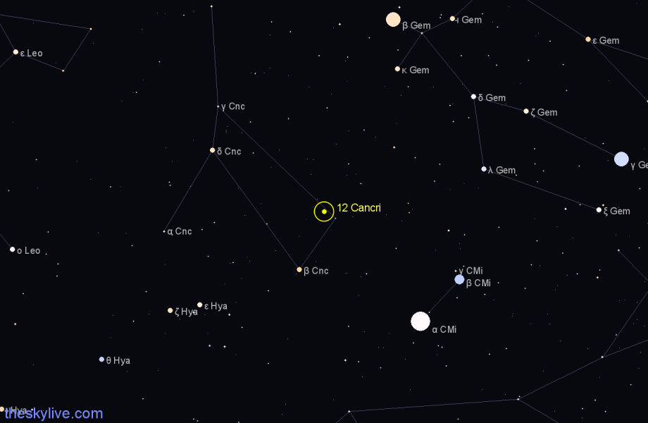 Finder chart 12 Cancri star