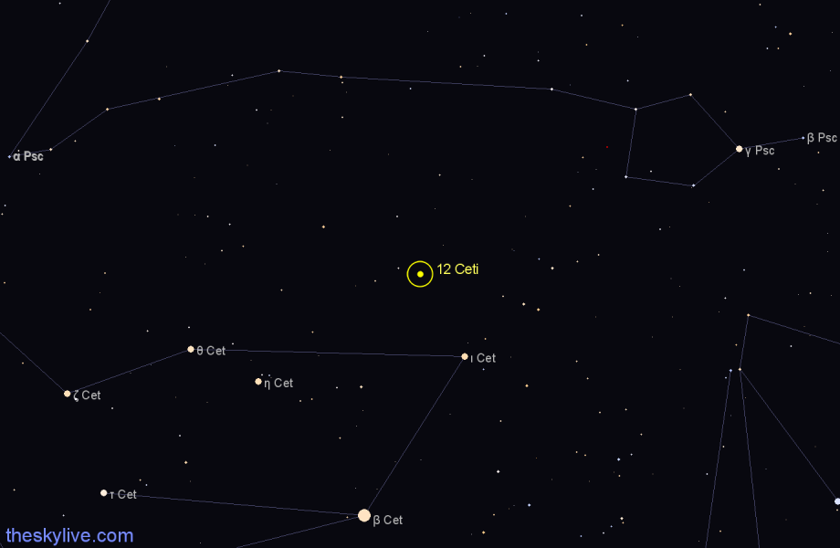 Finder chart 12 Ceti star