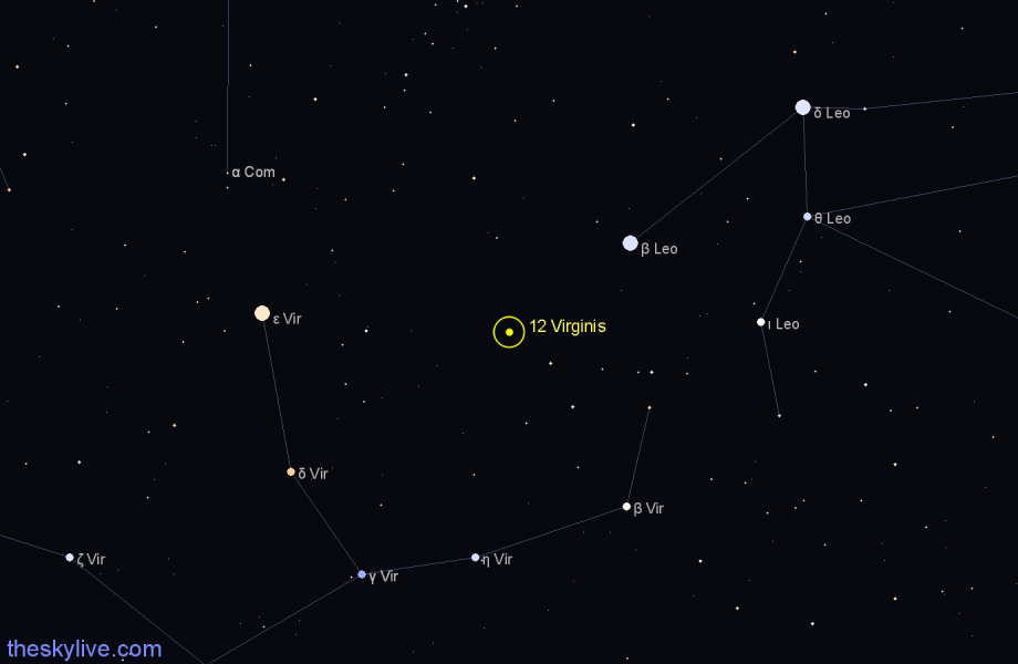Finder chart 12 Virginis star