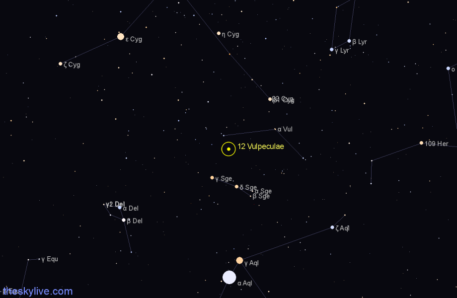 Finder chart 12 Vulpeculae star