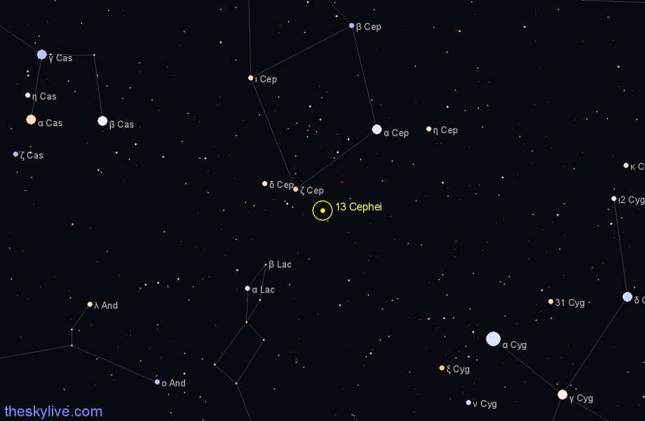 Finder chart 13 Cephei star