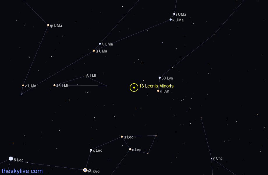 Finder chart 13 Leonis Minoris star