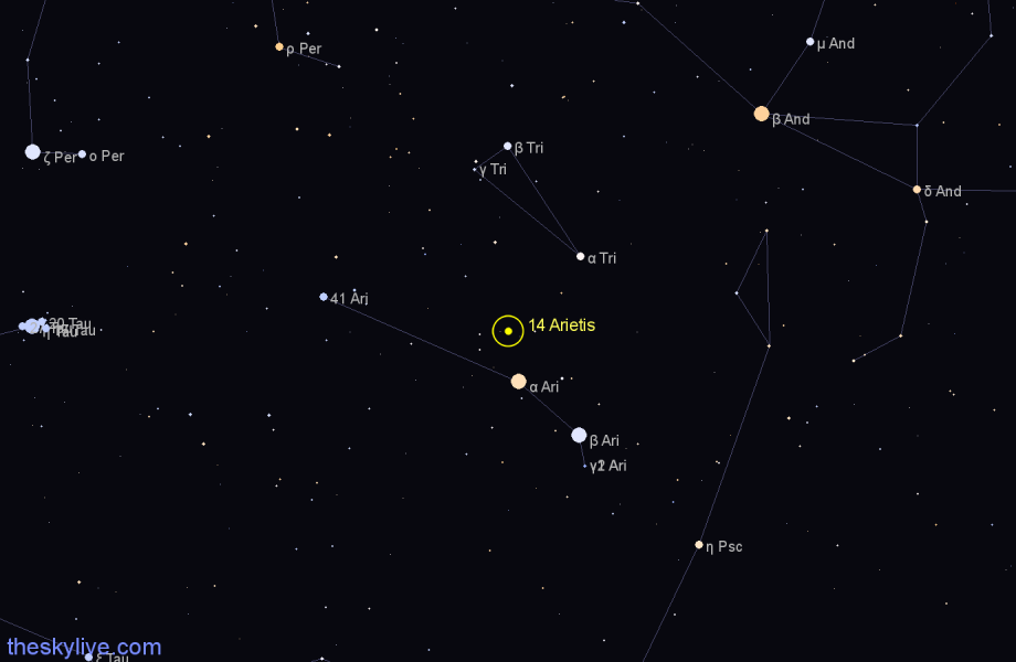 Finder chart 14 Arietis star