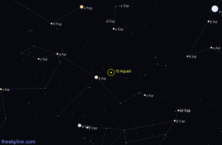 Finder chart 15 Aquarii star