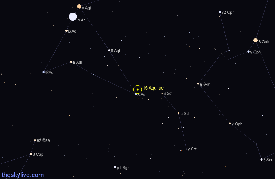 Finder chart 15 Aquilae star