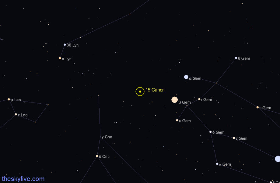 Finder chart 15 Cancri star