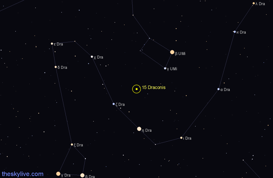 Finder chart 15 Draconis star