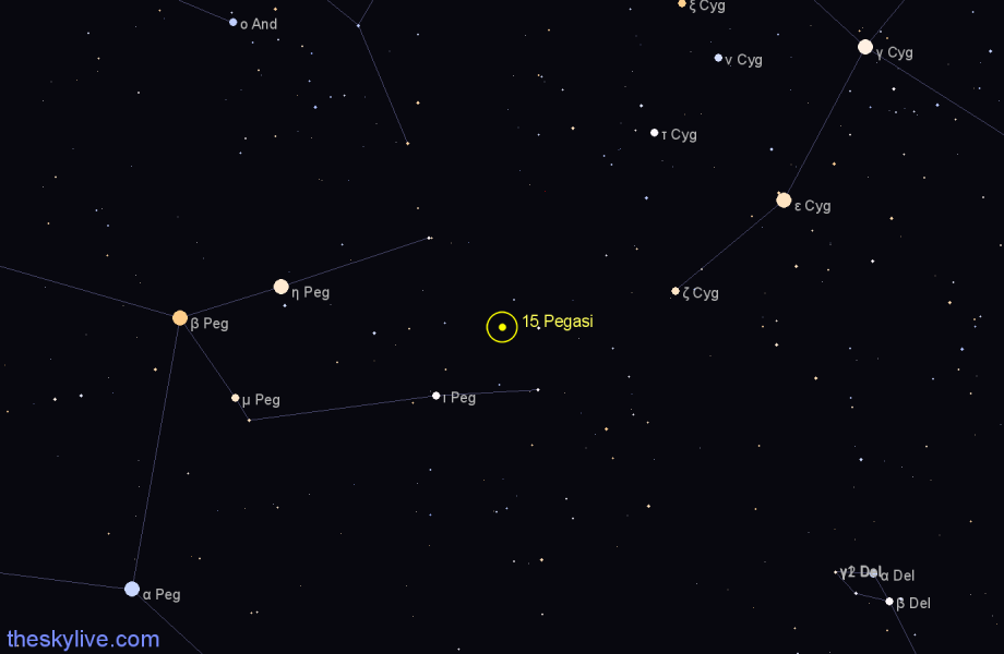 Finder chart 15 Pegasi star