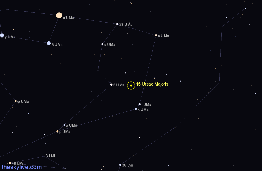 Finder chart 15 Ursae Majoris star